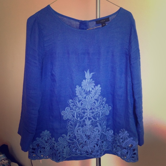 JCrew Linen Blouse - Picture 6 of 9